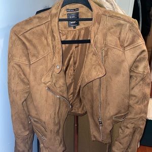 Zara brown suede motorcycle jacket